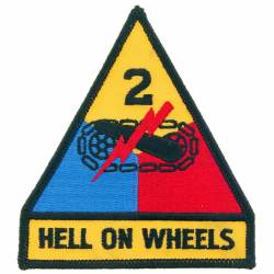 United States Army 2nd Armored Division Hell On Wheels - 3.75" Embroidered Iron On Patch