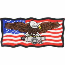 United States Bald Eagle Cannon - Embroidered Iron-On Patch