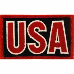 United States Of America USA Red Script - Embroidered Iron-On Patch