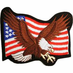 United States Of America American Flag Eagle 4" - Embroidered Iron-On Patch