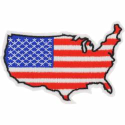 United States Of America American Flag Outline - Embroidered Iron-On Patch