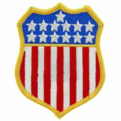 United States Of America American Flag Shield - Embroidered Iron-On Patch