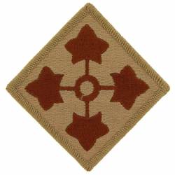 United States Army 4th Infantry Division Desert - 3" Embroidered Iron On Patch