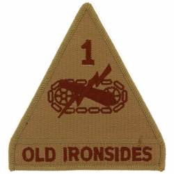 United States Army 1st Armored Division Old Ironsides Desert - 3.75" Embroidered Iron On Patch