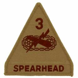United States Army 3rd Armored Division Spearhead Desert - 3.75" Embroidered Iron On Patch