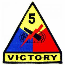 United States Army 5th Armored Division Victory - 3.75" Embroidered Iron On Patch