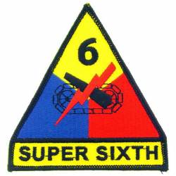 United States Army 6th Division Super Sixth - 3.75" Embroidered Iron On Patch