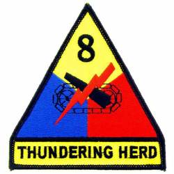 United States Army 8th Division Thundering Herd - 3.75" Embroidered Iron On Patch