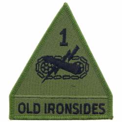 United States Army 1st Armored Division Old Ironsides Subdued - 3.75" Embroidered Iron On Patch