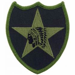 United States Army 2nd Infantry Division Subdued - 3.25" Embroidered Iron On Patch