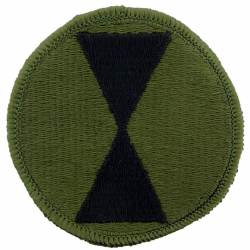 United States Army 7th Infantry Division Subdued - 2.5" Embroidered Iron-On Patch