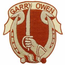 United States Army 7th Cavalry Garry Owen Desert - 3" Embroidered Iron On Patch