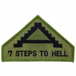 United States Army 7th 7 Steps To Hell Subdued - 4" Embroidered Iron On Patch