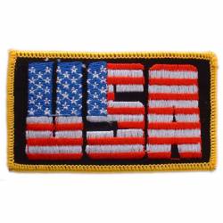 United States Of America USA Flag Script - Embroidered Iron-On Patch