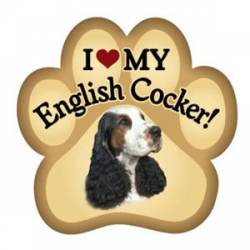 I Love My English Cocker - Paw Magnet