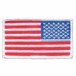United States Of America American Flag White Trim Right Arm - Embroidered Iron-On Patch