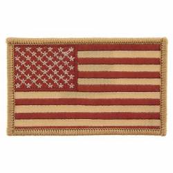 United States Of America American Flag Brown - Embroidered Iron-On Patch