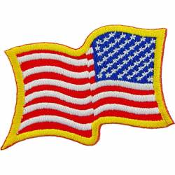 United States Of America American Flag Wavy Right Arm - Embroidered Iron-On Patch