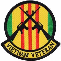 Vietnam Veteran Gun Cross Flag - Embroidered Iron-On Patch