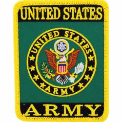 United States Army Rectangle Logo - 3.5" Embroidered Iron On Patch