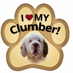 I Love My Clumber - Paw Magnet