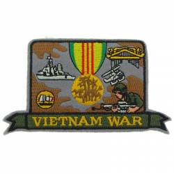 Vietnam War Service Medal - Embroidered Iron-On Patch