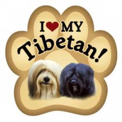 I Love My Tibetan - Paw Magnet