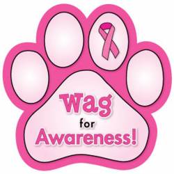 Wag For Breast Cancer Awareness - Paw Magnet