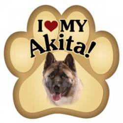 I Love My Akita - Paw Magnet