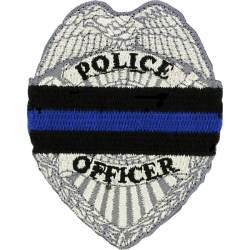 Thin Blue Line Police Officer - Embroidered Iron On Patch