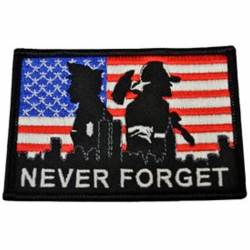 Never Forget September 11th American Flag - Embroidered Iron-On Patch