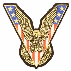 United States Of America V Veteran Victory Eagle - Embroidered Iron-On Patch