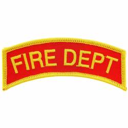 Fire Dept Red and Gold - Embroidered Iron-On Patch