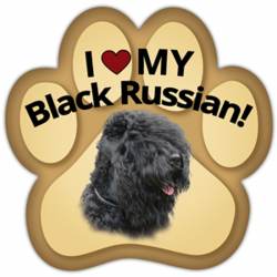 I Love My Black Russian Dog - Paw Magnet