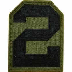 United States Army 2nd Division Subdued - 3" Embroidered Iron On Patch