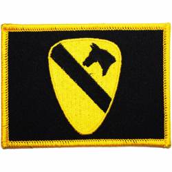 United States Army 1st Cavalry Division Flag - 3.5" Embroidered Iron On Patch