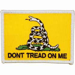 Gadsden Don't Tread On Me White Trim - Embroidered Iron-On Patch