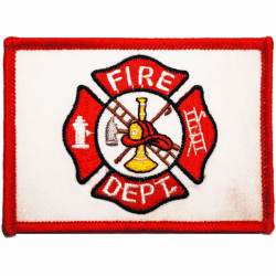 Fire Department Red and White Flag - Embroidered Iron-On Patch
