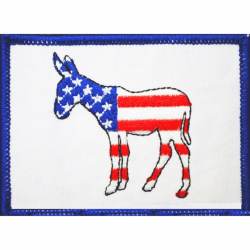 Democrat Donkey United States Of America American Flag - Embroidered Iron-On Patch