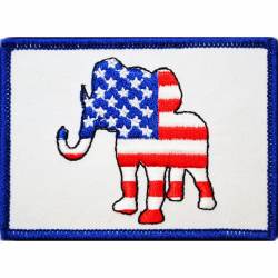 Republican Elephant United States Of America American Flag - Embroidered Iron-On Patch