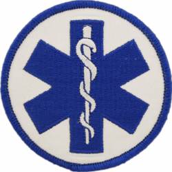 EMS Star Of Life Round - Embroidered Iron-On Patch