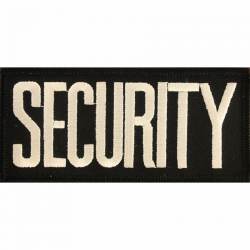 Security Black and White Tab - Embroidered Iron-On Patch