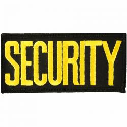Security Yellow and Black Tab - Embroidered Iron-On Patch