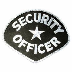 Securirty Officer White and Black - Embroidered Iron-On Patch