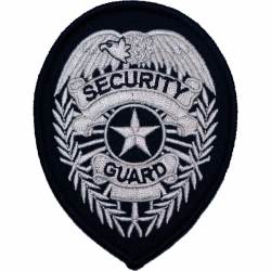 Security Guard Silver Badge - Embroidered Iron-On Patch
