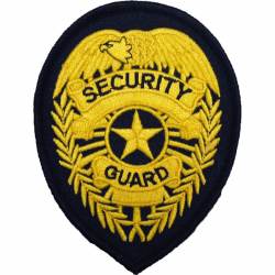 Security Guard Gold Badge - Embroidered Iron-On Patch