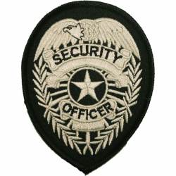 Security Officer Silver Badge - Embroidered Iron-On Patch