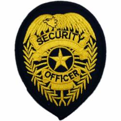 Secuirty Officer Gold Badge - Embroidered Iron-On Patch