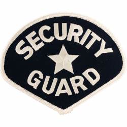 Security Guard White and Black - Embroidered Iron-On Patch