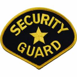 Security Guard Gold and Black - Embroidered Iron-On Patch